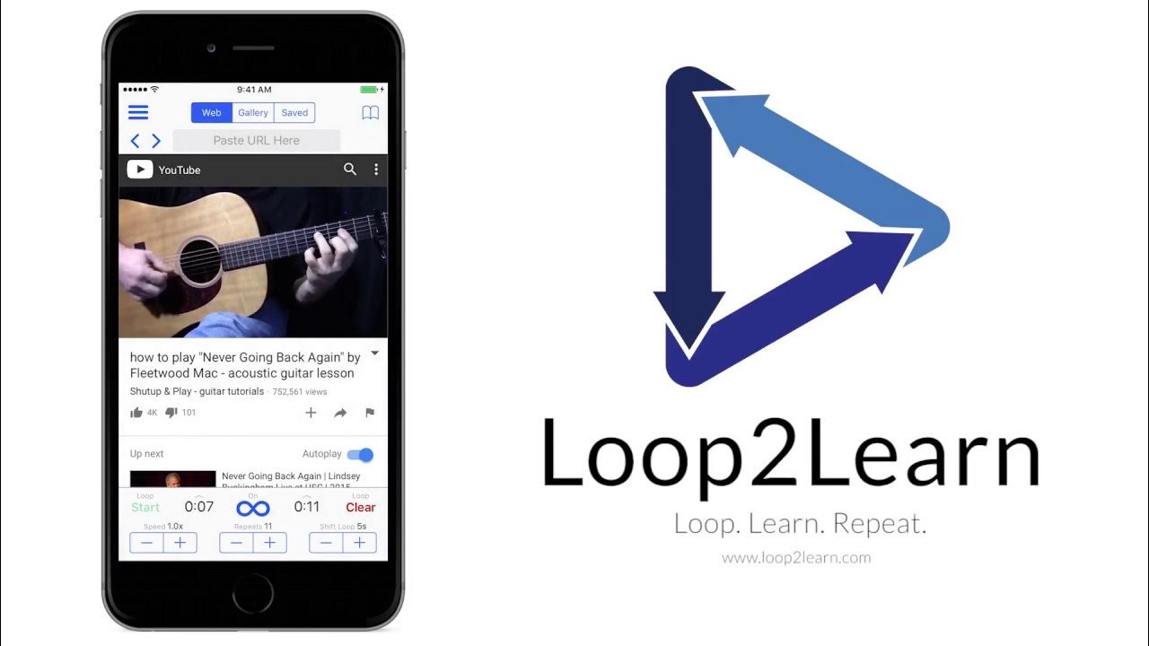 Loop2Learn's tweet card. Loop2Learn - A YouTube Video Repeater App(iPhone, Android) Promo