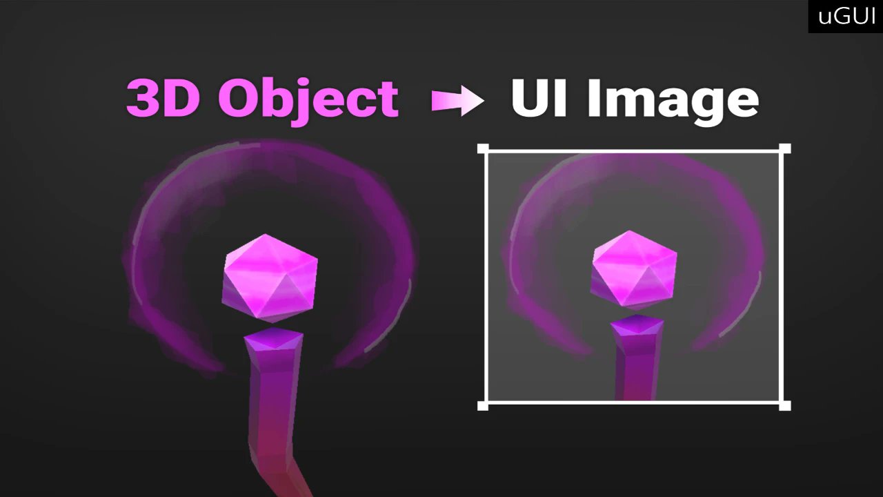 Greehhill's tweet card. "Seamlessly integrate 3D prefabs into UGUI. Inherits from Maskable Graphic for full masking support. Simple drag-and-drop workflow for Built-in, URP, and HDRP."