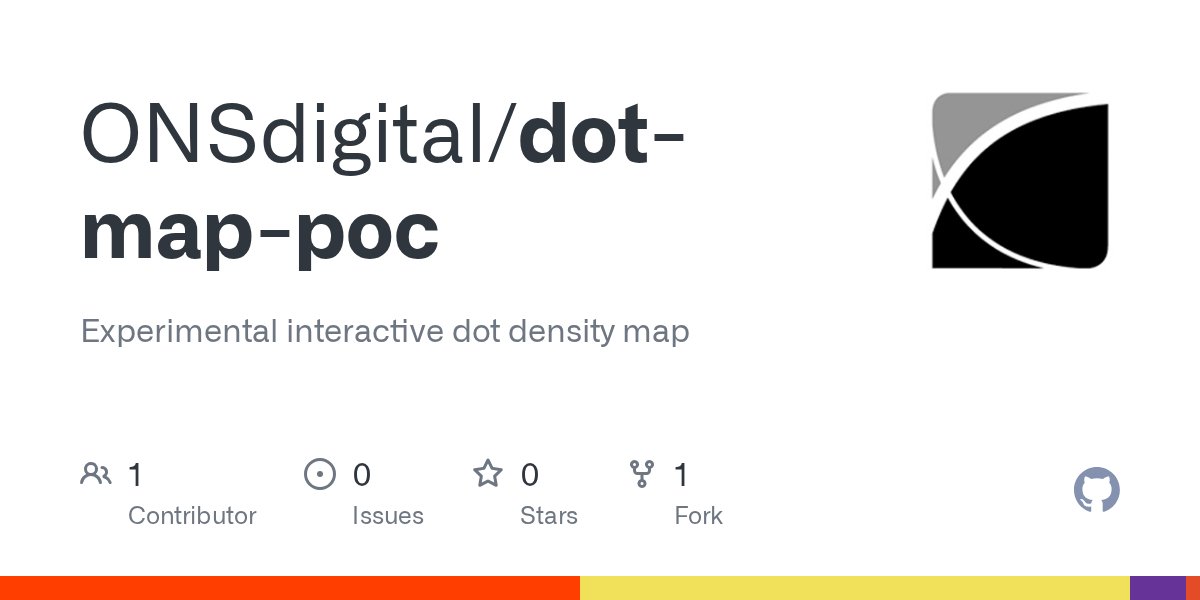 bothness's tweet card. Experimental interactive dot density map. Contribute to ONSdigital/dot-map-poc development by creating an account on GitHub.