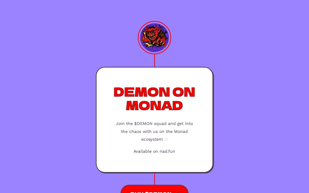 SDecays's tweet card. Demon is one of the first tokens to launch on Monad