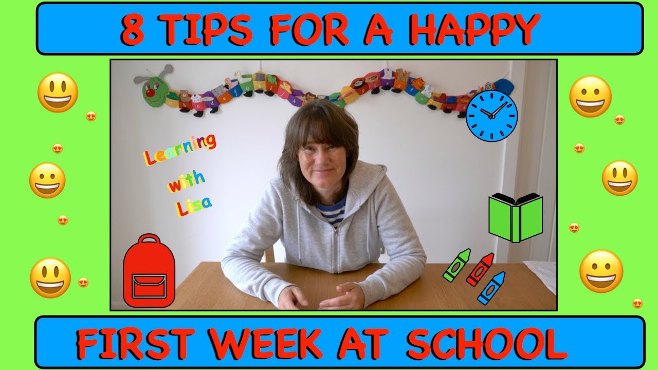 lisa_learning's tweet card. 8 TIPS FOR A HAPPY FIRST WEEK AT SCHOOL (starting school)