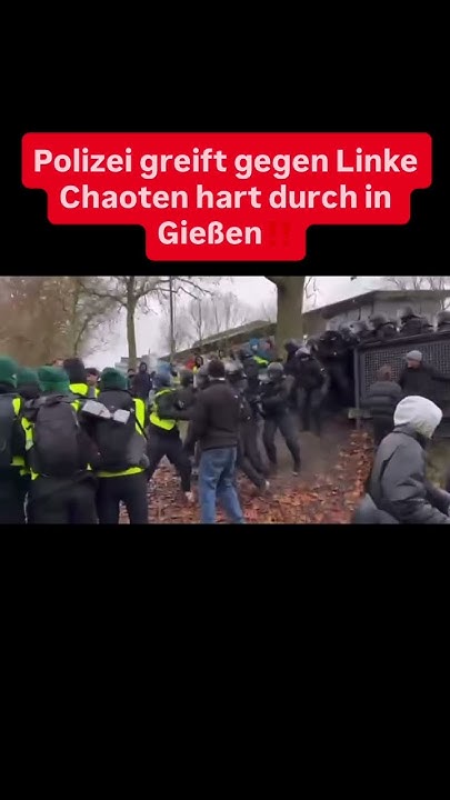 FunfteLebe90426's tweet card. Linke bekommen von Polizei harte Maßnahmen #shorts #gießen #protest