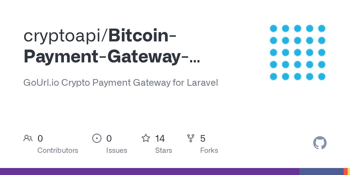 CryptocoinAPI's tweet card. GoUrl.io Crypto Payment Gateway for Laravel. Contribute to cryptoapi/Bitcoin-Payment-Gateway-LARAVEL development by creating an account on GitHub.