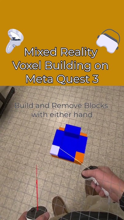 jasonkries's tweet card. Building Voxel Art in Mixed Reality (Meta Quest 3)