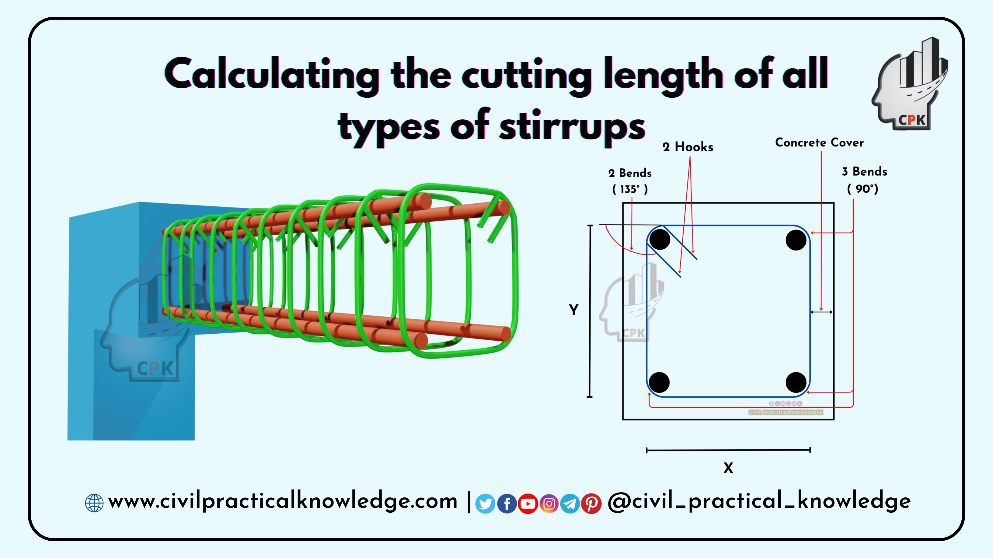 civilpractknowl's tweet card. In this article, we find out how to calculate the cutting length of stirrups. Before that, we learned some basic information about stirrups and the types of stirrups. What is Stirrups Stirrups, also...