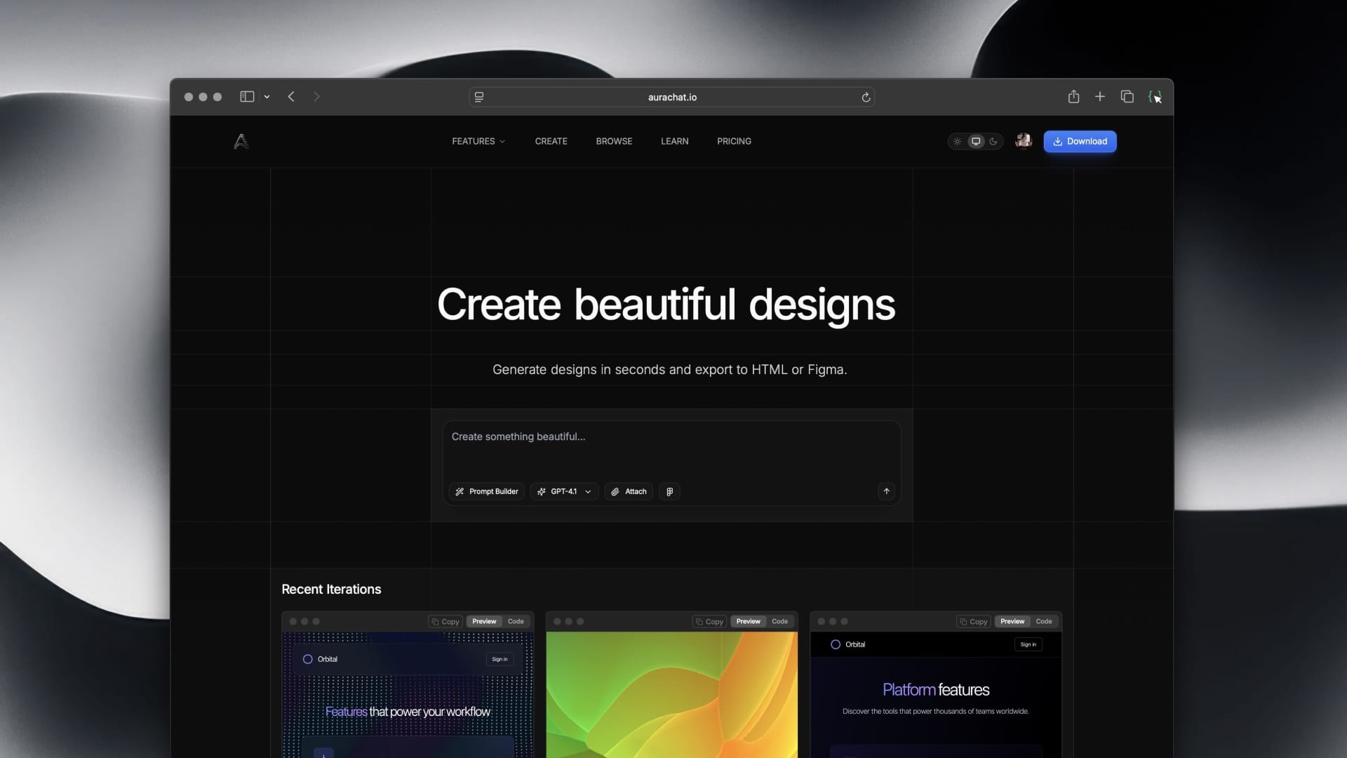 MengTo's tweet card. Generate beautiful designs in seconds using AI. Create web designs, mobile UI, animations and export to HTML or Figma.