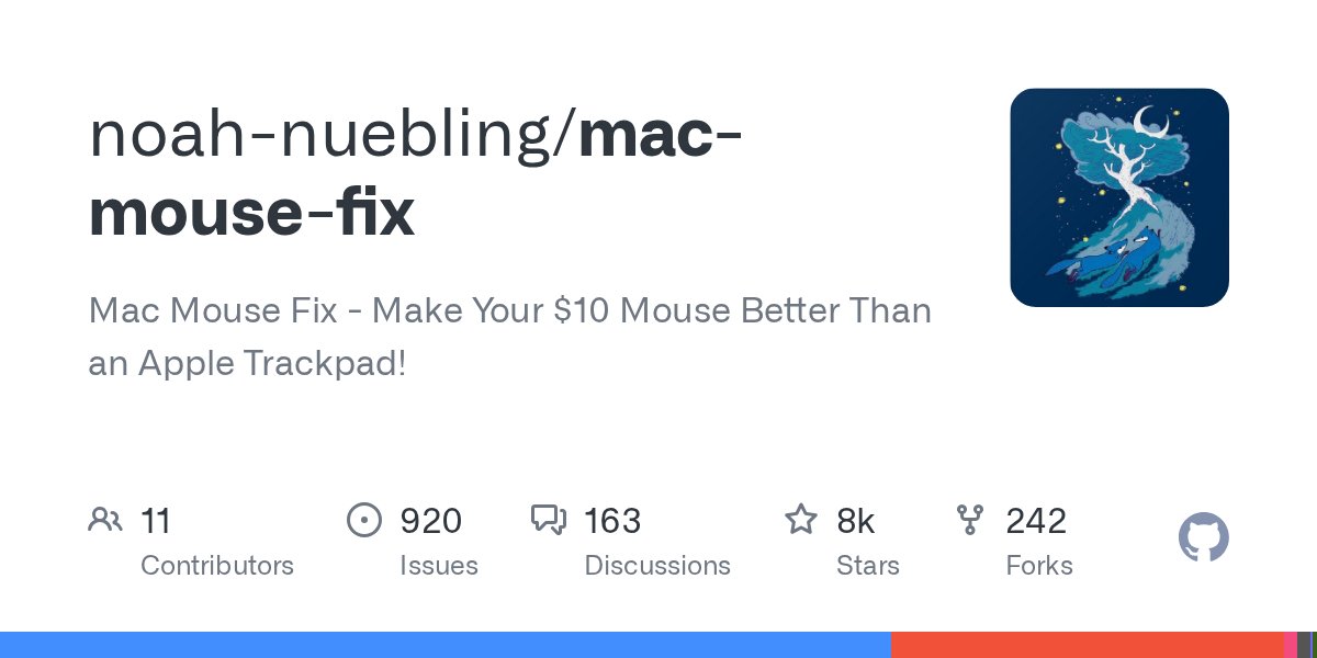 AdamRichic's tweet card. Mac Mouse Fix - Make Your $10 Mouse Better Than an Apple Trackpad! - noah-nuebling/mac-mouse-fix