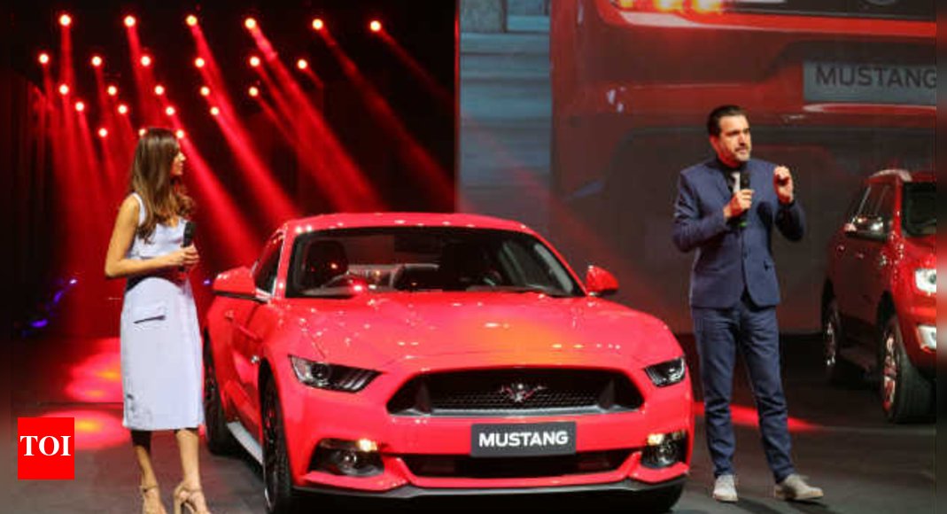 timesofindia's tweet card. Auto News: Launching the car in Delhi on Thursday, Ford officials were tight-lipped about pricing. They did promise though that the Mustang would be available to