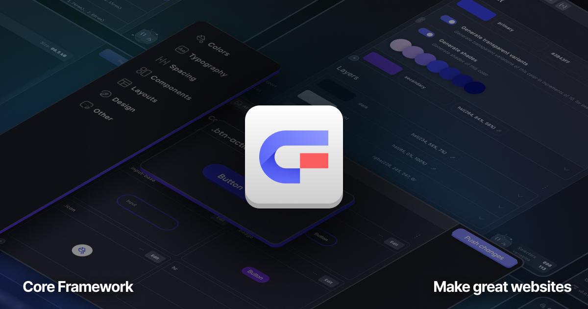 srikat's tweet card. Say hello to Core Framework - a FREE modular CSS framework platform. It's a simple, modern, and easy-to-use modular utility framework with a powerful visual interface to configure for every build.