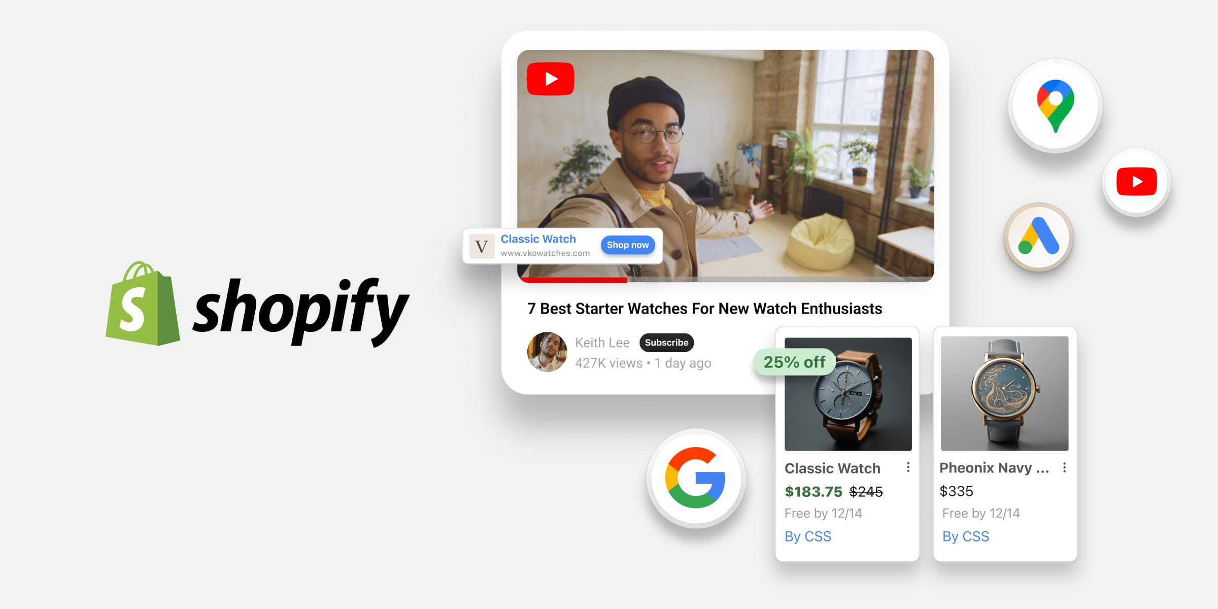 Shopify's tweet card. Show your products for free across Google platforms, make smarter business decisions with the power of Google AI, and set your business apart with innovative tools that help your products shine.