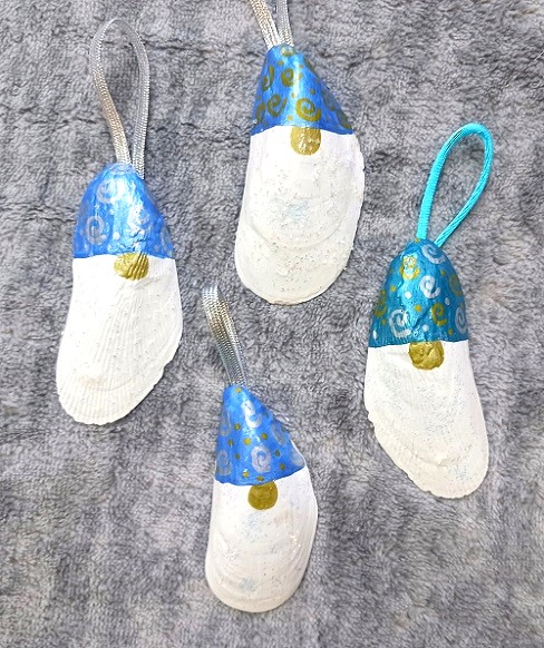 TwoClassyChics's tweet card. Gnome Design Mussel Seashell Christmas and Holiday Ornaments - The Classy Chics