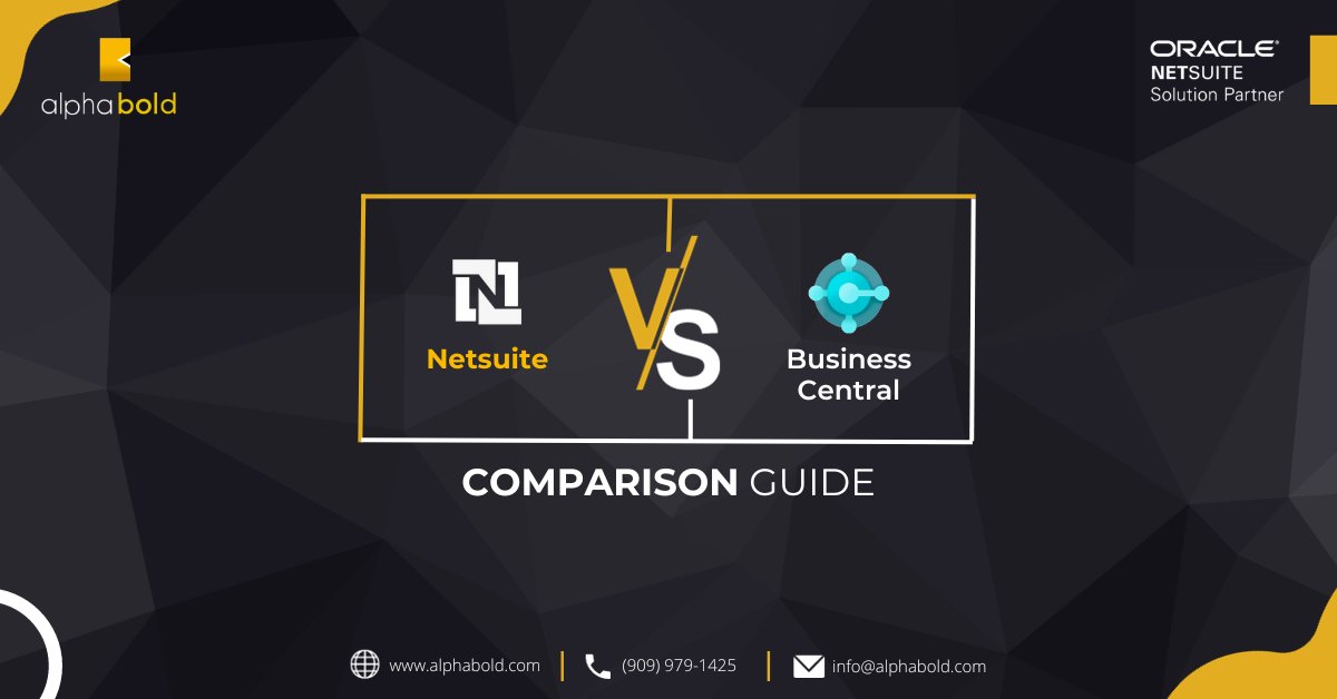 AlphaboldInc's tweet card. Compare NetSuite and Microsoft Dynamics 365 Business Central. Explore features, pricing, scalability, and integration to choose the best ERP for your business.