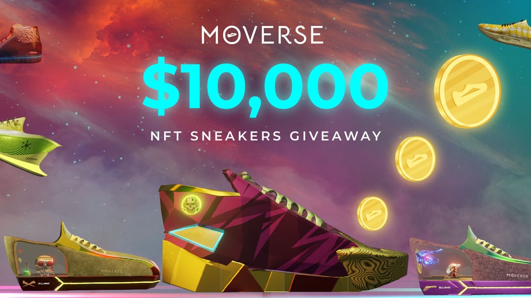 MoverseRun's tweet card. Team at Moverse Labs is passionate and motivated to make everyone fit and healthy. Taking one step at a time and giving away 10,000 USD worth of NFT Sneakers to random lucky winners. Follow all the...