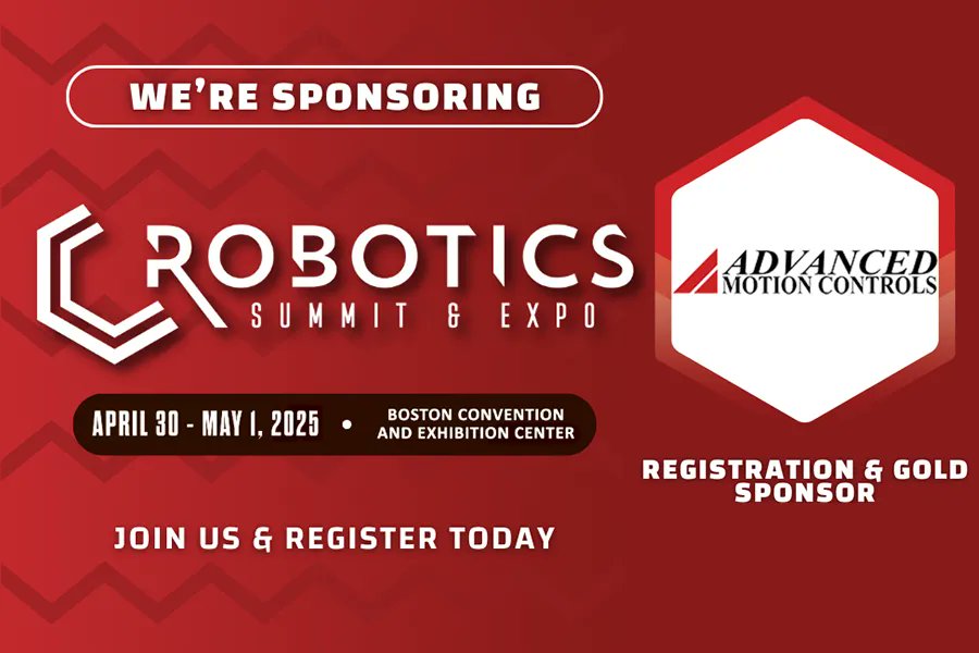 AMC_Motion's tweet card. It's that time of year again! At the end of the month, we'll once again be in Boston for Robotics Summit and we hope you'll be there too. Robotics Summit