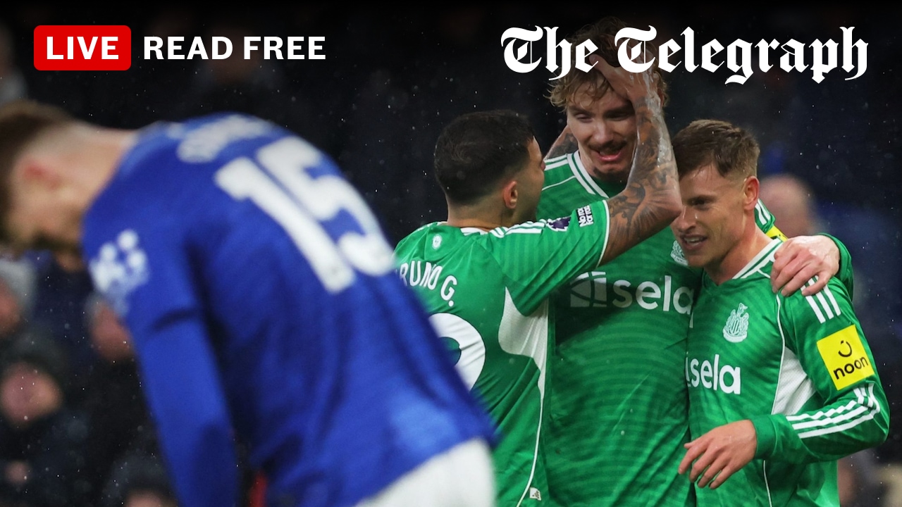 LukeEdwardsTele's tweet card. Everton thrashed by resurgent Newcastle side