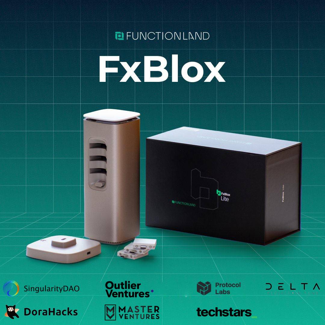 functionland's tweet card. Functionland: The first DePIN blockchain platform for decentralized data storage. Own your data with FxBlox hardware, earn crypto rewards, and join 900+ nodes.