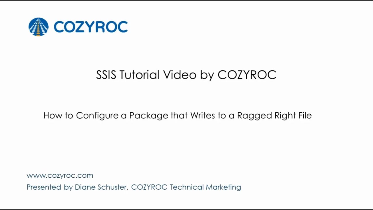 CozyRoc's tweet card. How to Write Data to a Ragged Right Flat File - #SSIStutorials for...