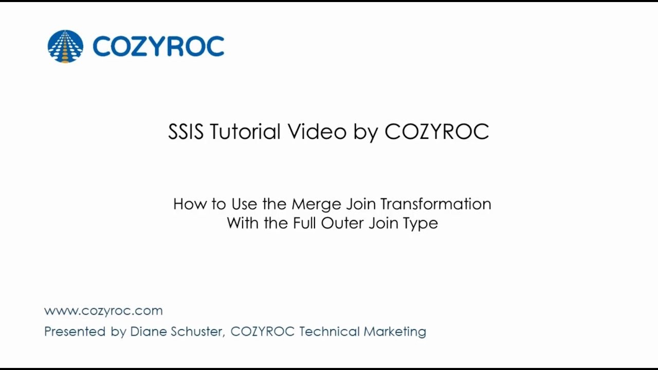 CozyRoc's tweet card. How to Use the Full Outer Join with the Merge Join Transformation....