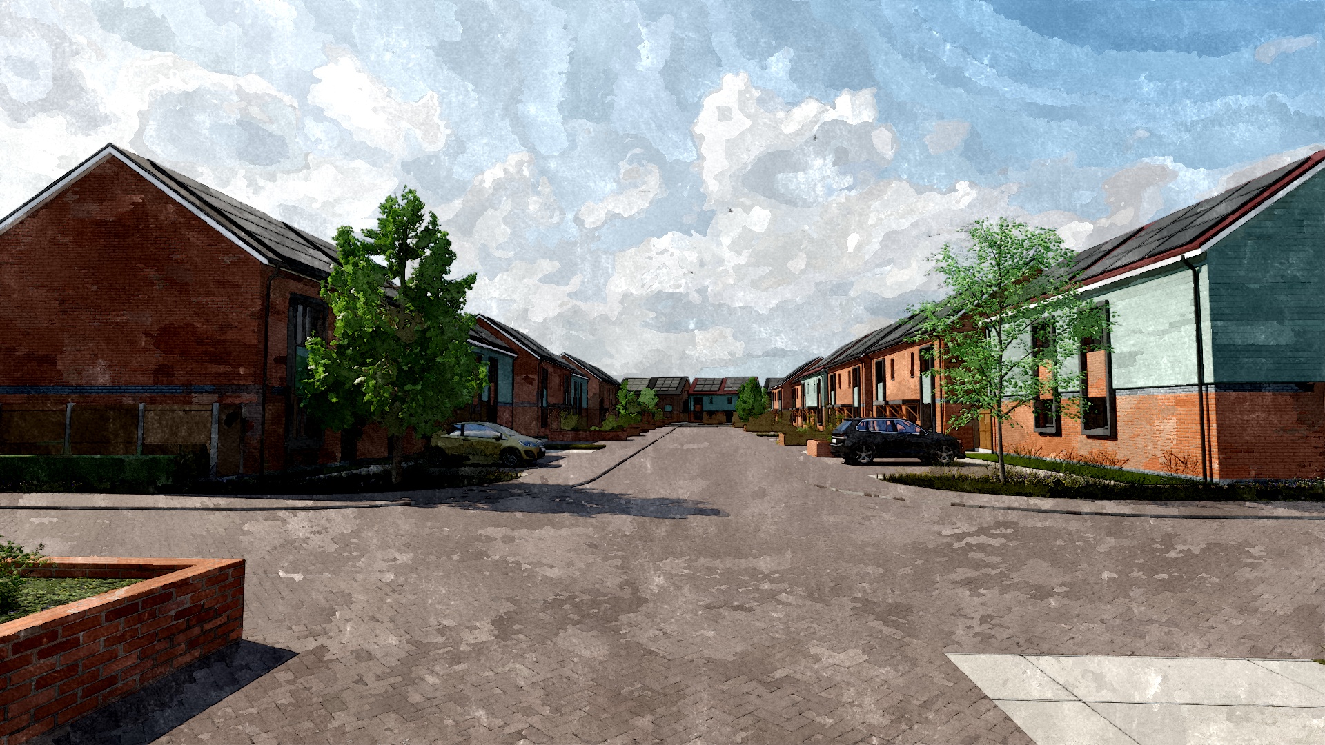 CeidiogPR's tweet card. The development will see the construction of 130 low-carbon homes.