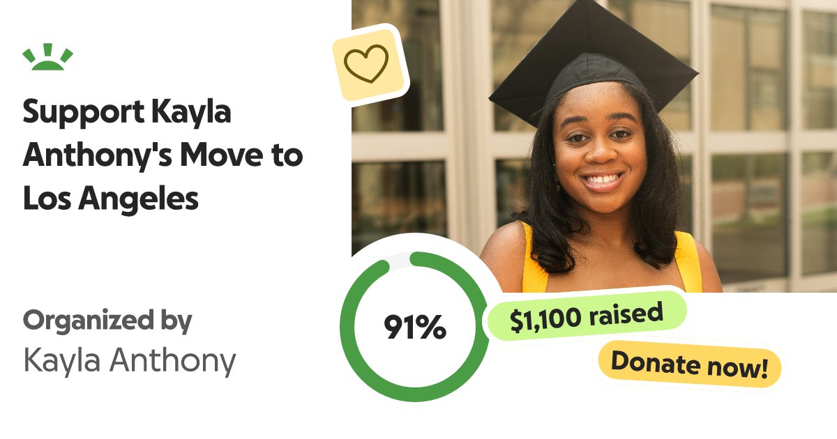 jleetbh's tweet card. Hi, my name is Kayla Anthony. After months of applying, interviewing, and pu… Kayla Anthony needs your support for Support Kayla Anthony's Move to Los Angeles