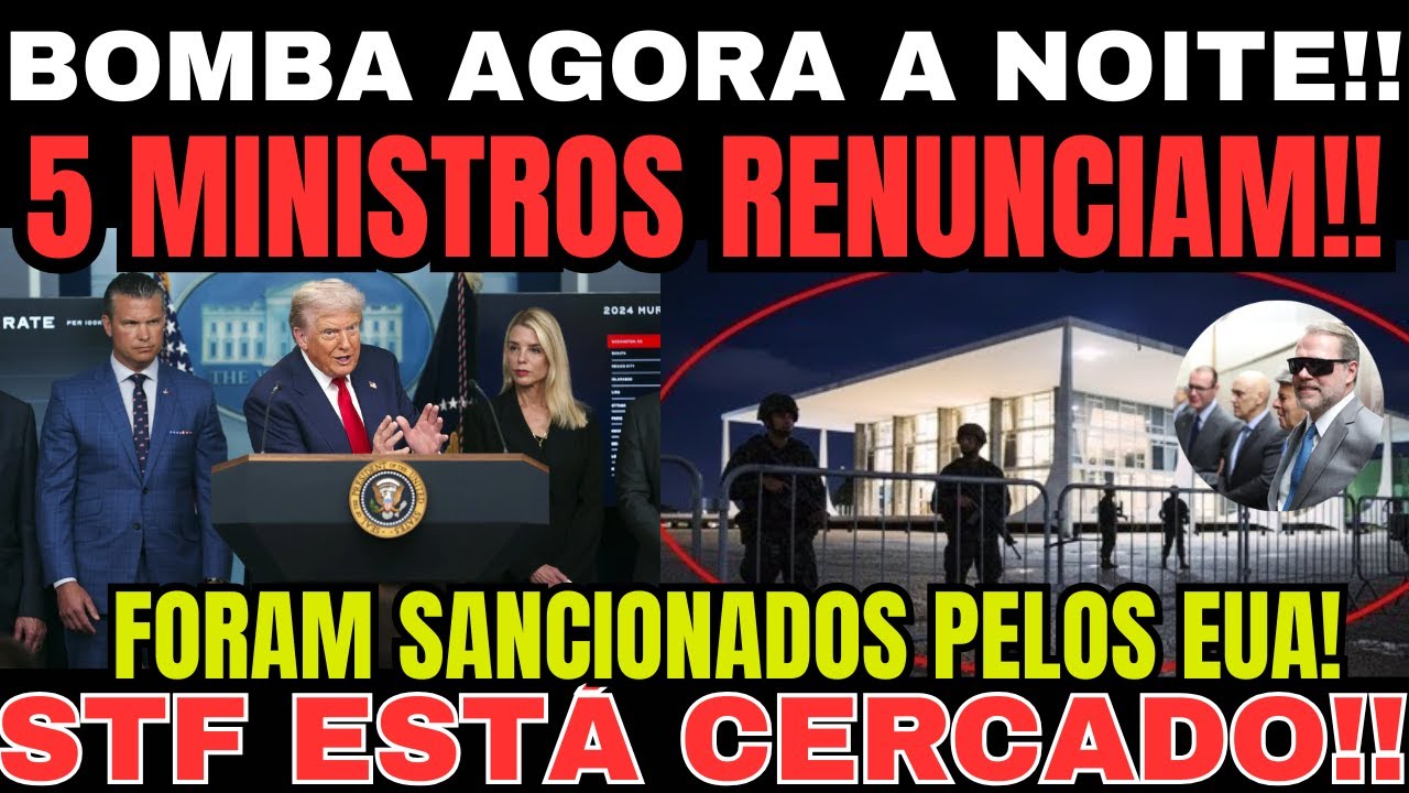 EVANDROBASTOS18's tweet card. BOMBA AGORA NOITE! 5 MINISTROS RENUNCIAM! FORAM SANCIONADOS PELOS...