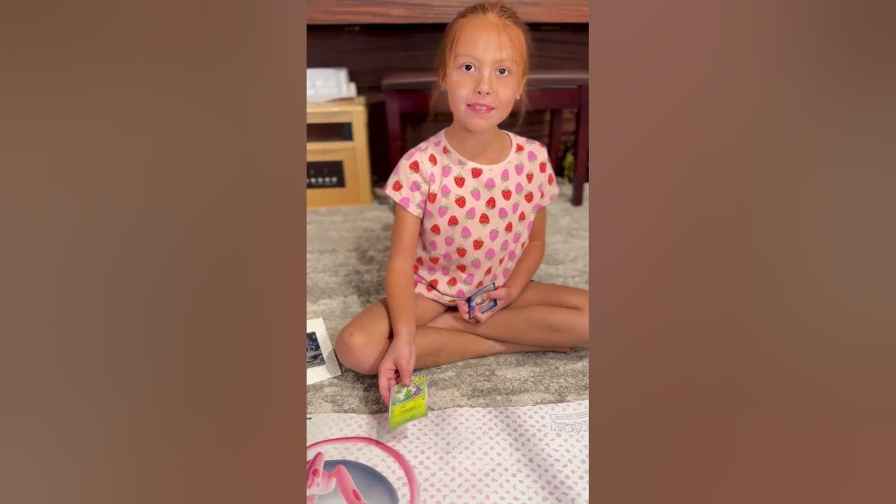 blaine_48's tweet card. 🎉 7-Year-Old Pokémon Prodigy in her first video ever!📦✨ Watch Her...