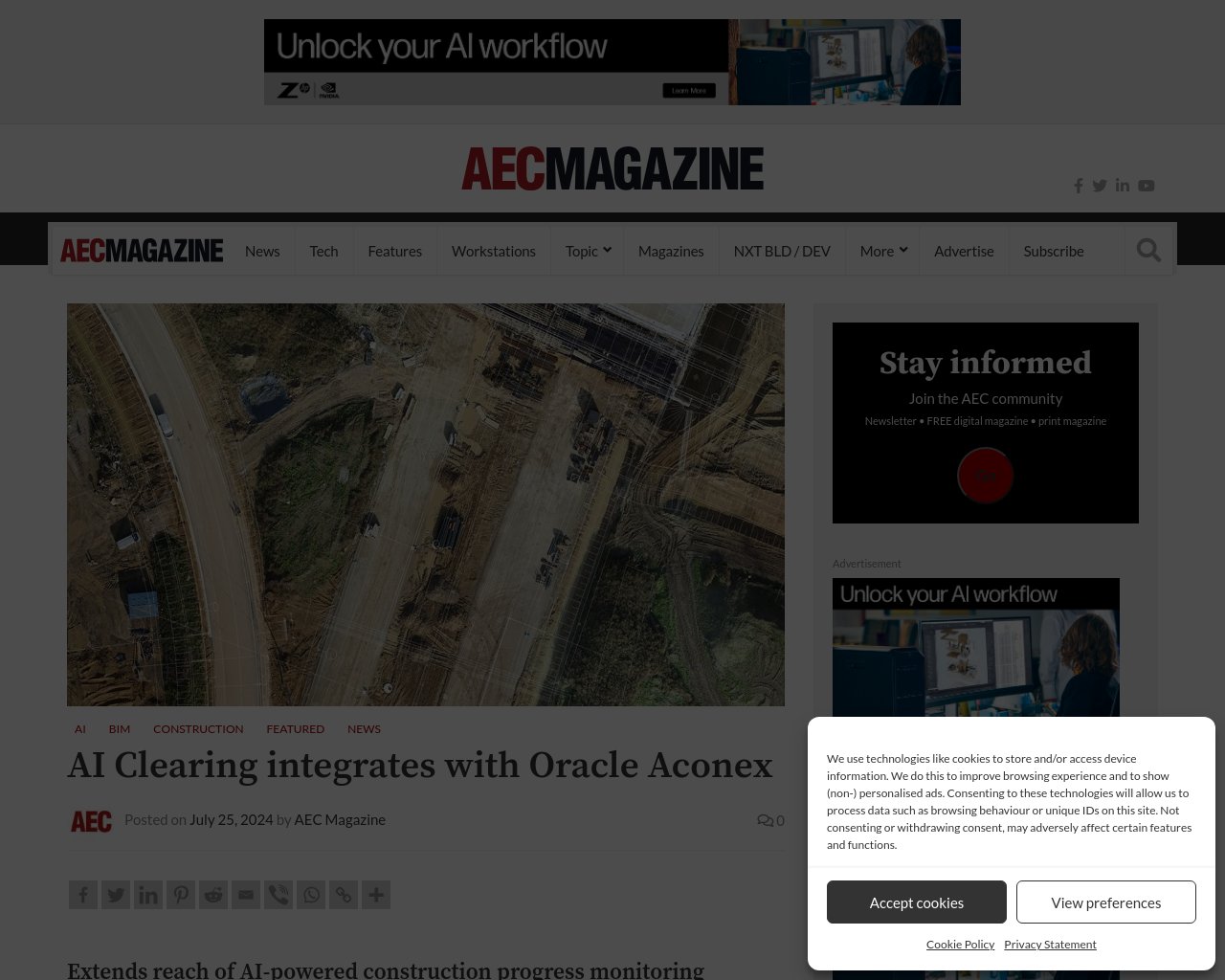 managetech_inc's tweet card. AI Clearingは、機械学習を使用して建設進捗のトラッキングを最適化する米国企業である。 AI Clea