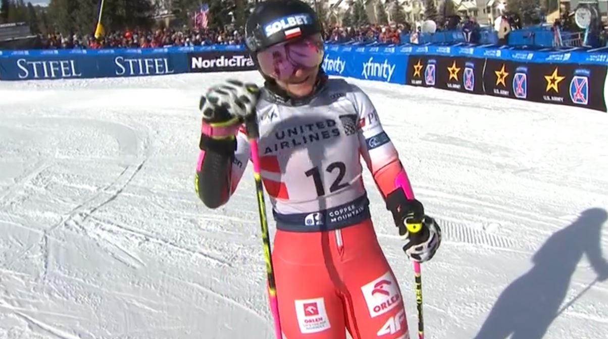 stanczyk_pawe's tweet card. Maryna Gąsienica-Daniel punktuje podczas Pucharu Świata w Copper Mountain. 9. miejsce po pierwszym przejeździe