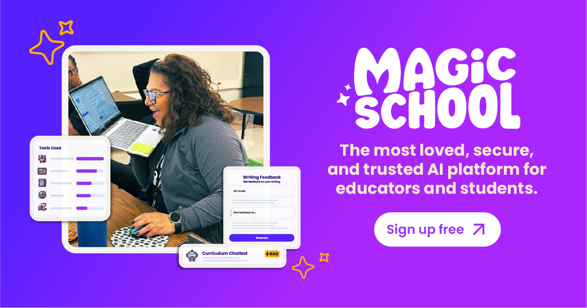 fred_vedrenne's tweet card. AI for educators: MagicSchool is the leading AI for teachers, schools, and students. Loved by over 6 million teachers and their students, MagicSchool provides 80+ teacher tools and prevents teacher...