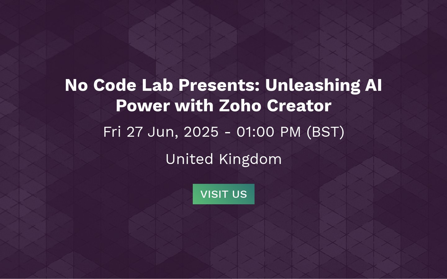 No_Code_Lab's tweet card. No Code Lab Presents: Unleashing AI Power with Zoho Creator -