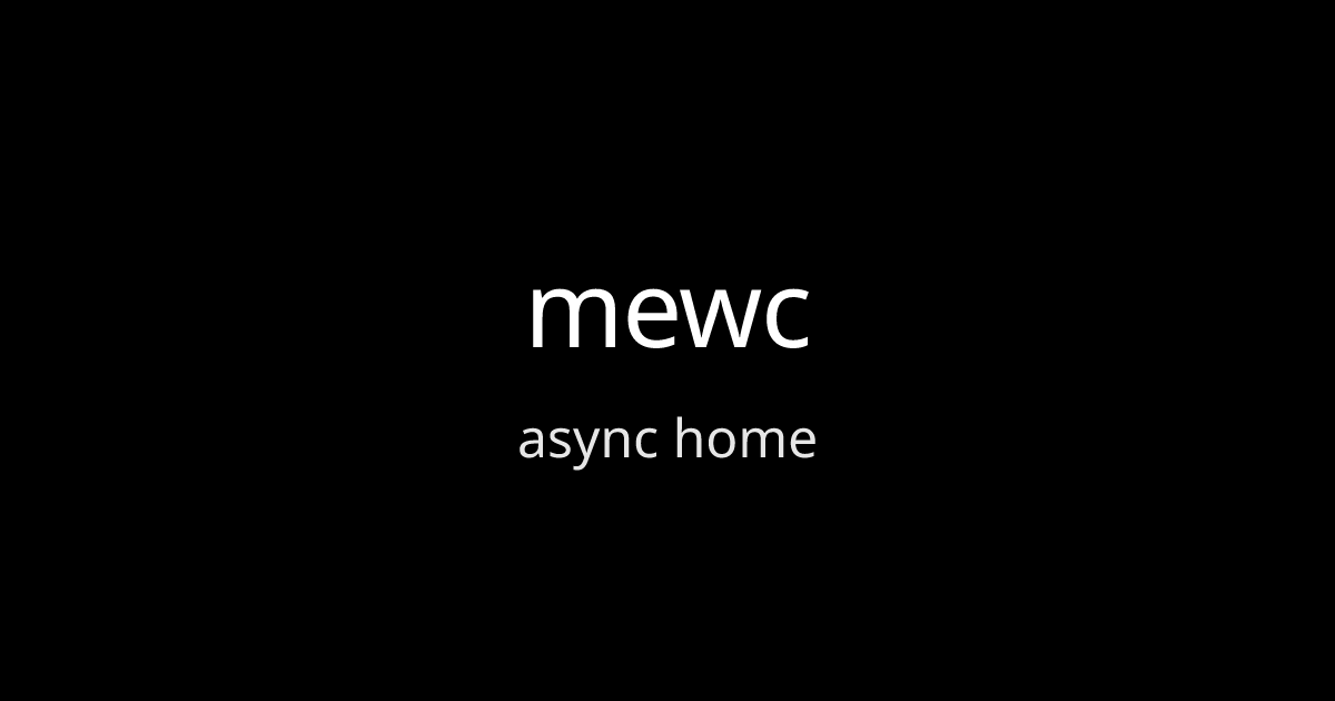 the_mewc's tweet card. operate your home as you do your APIs - async supply