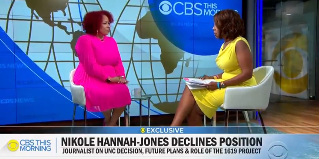 NCGOP's tweet card. Left-wing journalist Nikole Hannah-Jones announced Tuesday that she has turned down the offer of tenure at University of North Carolina at Chapel Hill and suggested racism played in a role in UNC's...