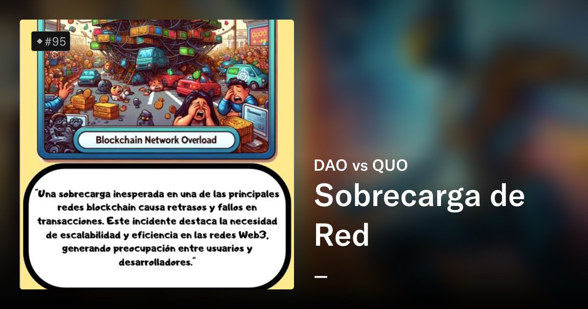 DAOvsQUO's tweet card. "Quo vs DAO" es una puerta de entrada para comprender las criptomonedas a través del juego. Los jugadores descubren cómo los eventos en el mundo cripto pueden moldear nuestro futuro. El objetivo es...