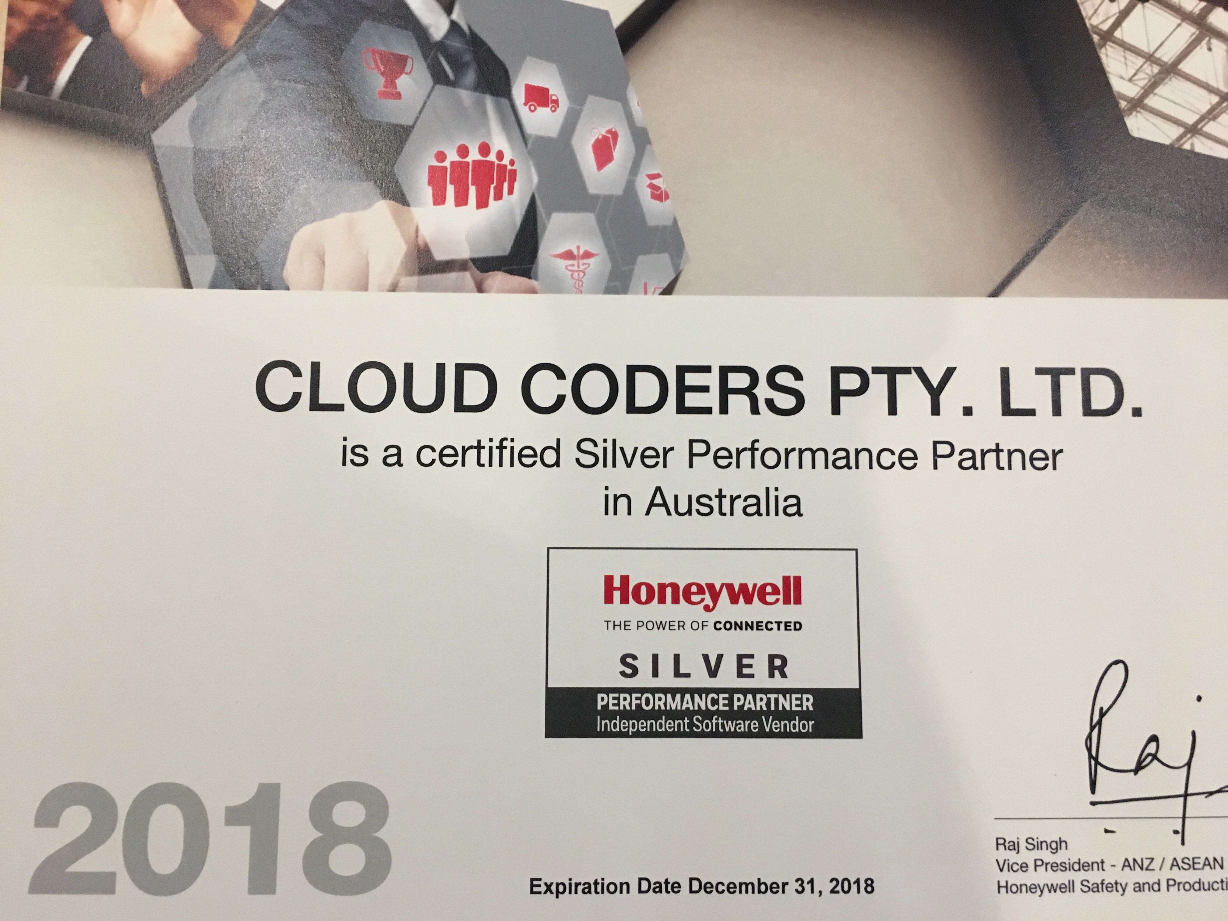 cloudcodersau's tweet card. We are proud to announce that Cloud Coders has again been recognized by Honeywell as a Silver Partner for 2018. Contact us today to know more.
