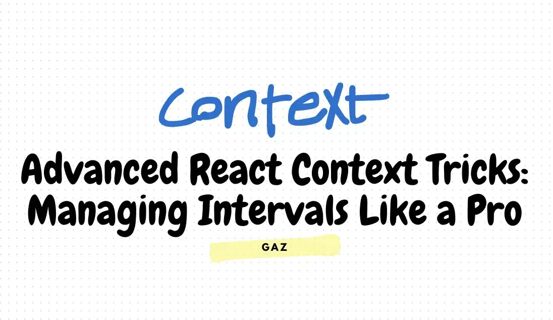 ehsangazar's tweet card. React Context provides a powerful way to manage global state, but handling intervals within Context can be tricky. If not implemented correctly, you may run into issues like unnecessary re-renders,...