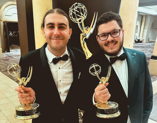 CSUSM's tweet card. Zach Camerino and Benjamin Smiljkovich won for their short film on The Church at Rancho Bernardo’s teen program