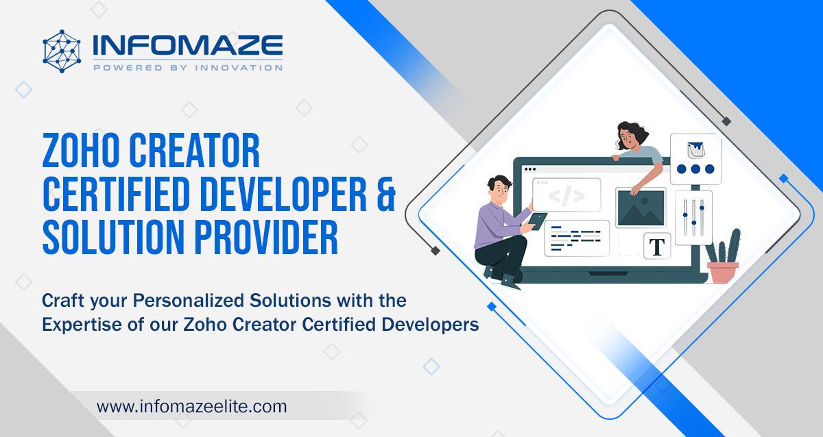 Soft_developmen's tweet card. At Infomaze, our Zoho Creator certified developers and solution providers, create unique Zoho Creator applications that streamline your business processes.