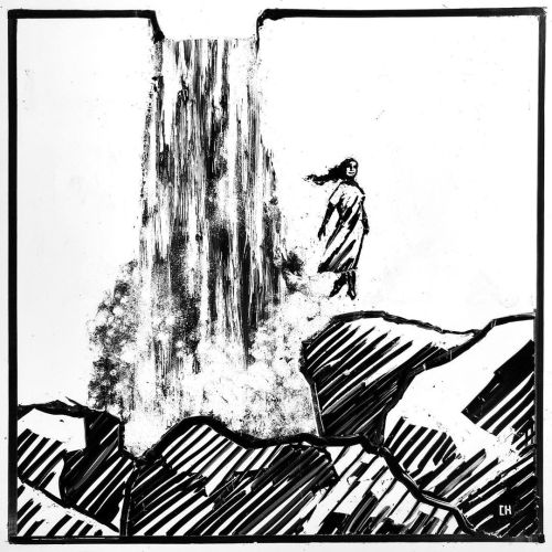 cadex_h's tweet card. Yo pequeña montaña inmensa cascada heredera del dios de los poetas Pizlimtec el maya- #X’tabai #inktober #october #dryerase #illustration #poemas #poetaslatinx #photooftheday #blackandwhite...