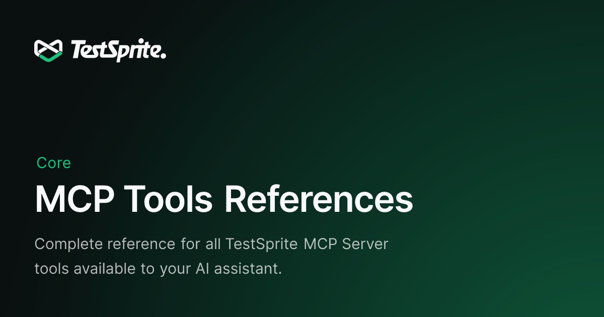 Test_Sprite's tweet card. Complete reference for all TestSprite MCP Server tools available to your AI assistant.