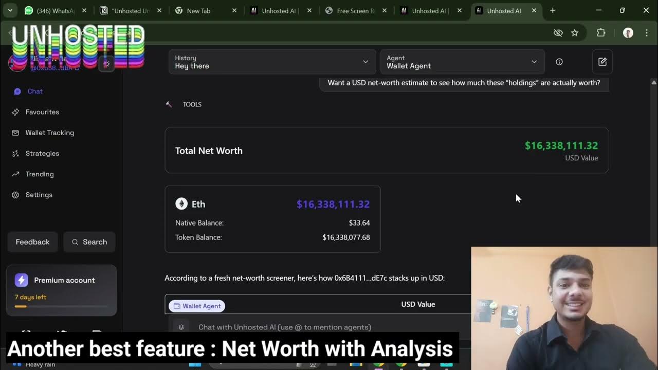 TechwNishant's tweet card. Unhosted AI - Portfolio Analyst Review | This AI Knows My Portfolio...