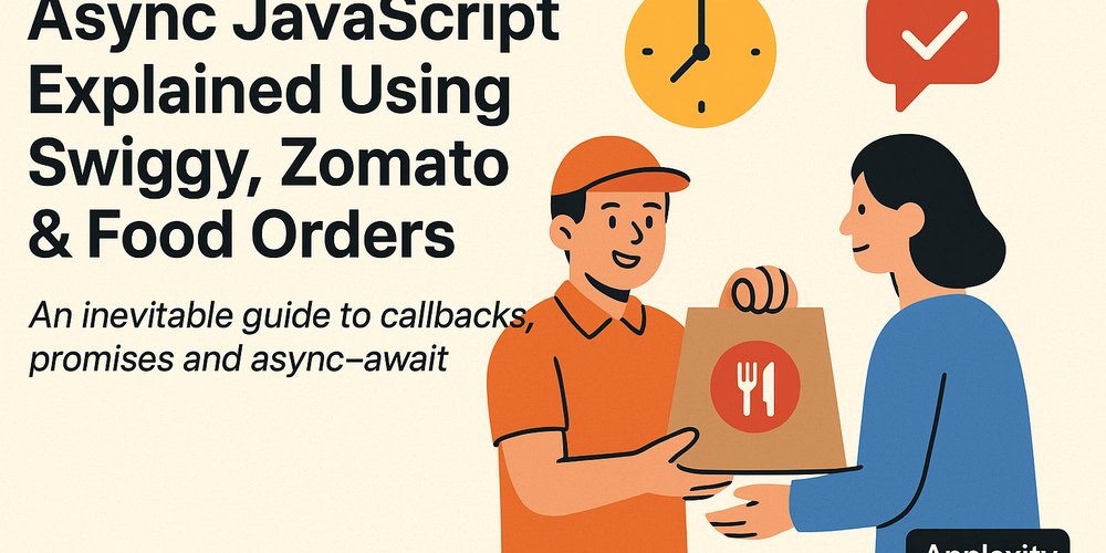 Applexity_OX's tweet card. 🍔 Callbacks, Promises & Async-Await Explained! Using Swiggy, Zomato & Food...