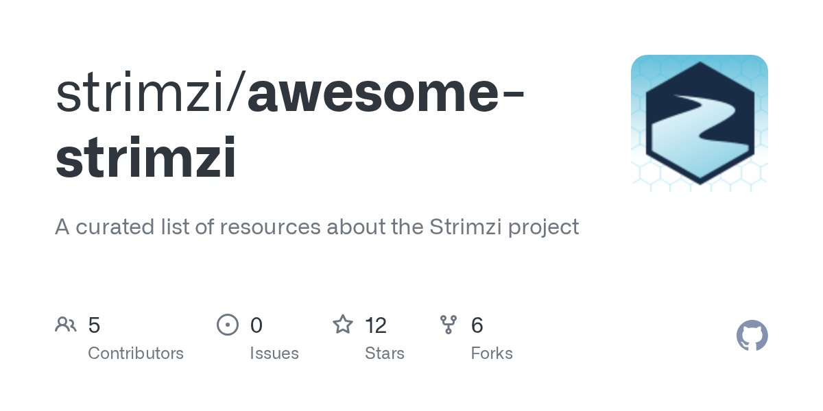 Igfasouza's tweet card. A curated list of resources about the Strimzi project - strimzi/awesome-strimzi