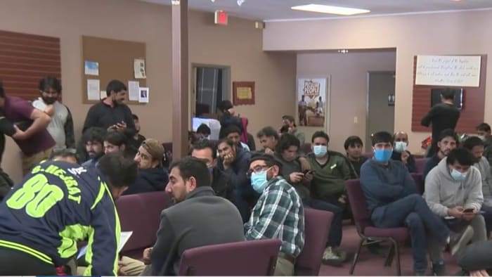 task_force_argo's tweet card. The sanctuary of Resurgent Church in the 8100 block of Fredericksburg Road was standing room only Tuesday, packed with at least 200 Afghan refugee men applying for jobs at the J.W. Marriott San...