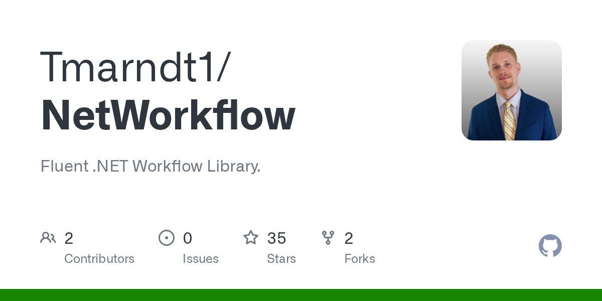 dotNetLibHunt's tweet card. Fluent .NET Workflow Library. Contribute to Tmarndt1/NetWorkflow development by creating an account on GitHub.