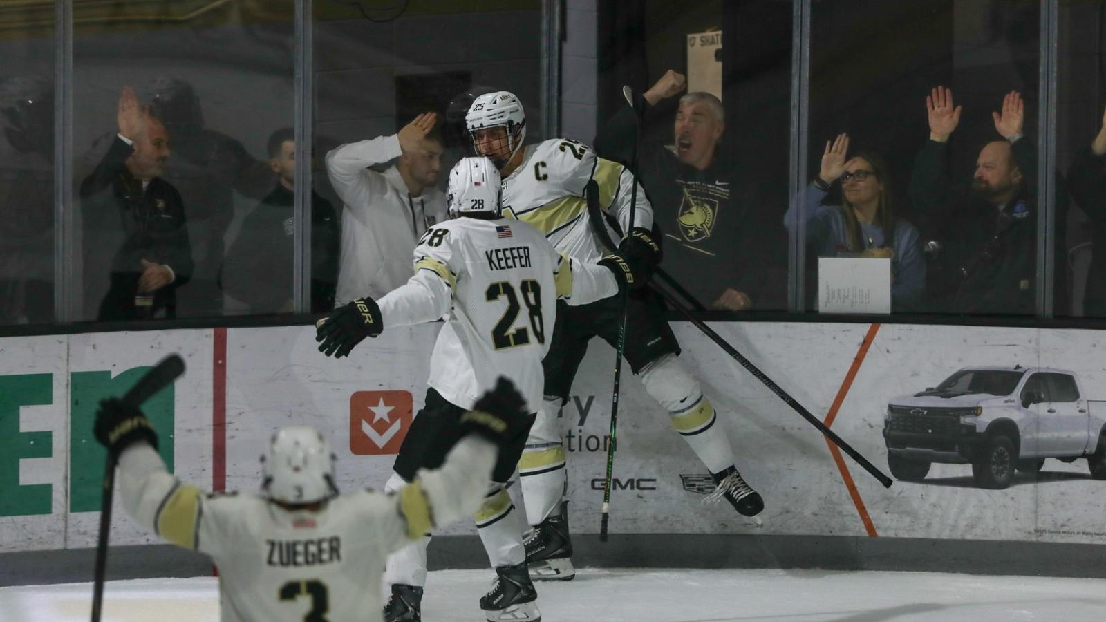 ArmyWP_Hockey's tweet card. WEST POINT N.Y. – Army West Point hockey (4-8-3, 1-8-2 Atlantic Hockey America) secured a ranked win over the No. 18 University of Massachusetts Minutemen (8...