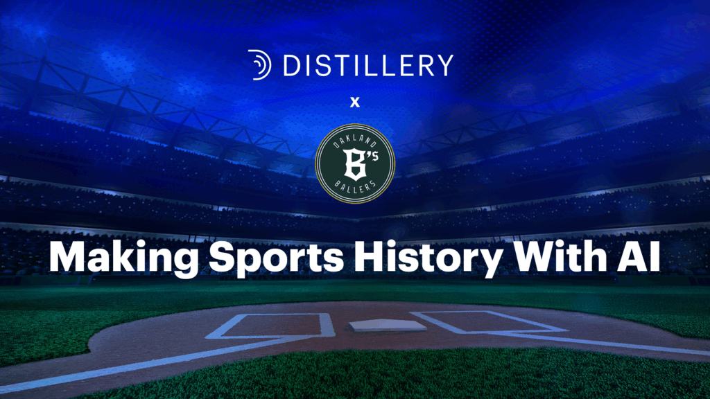 DistilleryTech's tweet card. Discover how Distillery partnered with the Oakland Ballers to build the first AI-powered baseball game, showcasing real-time decision-making.