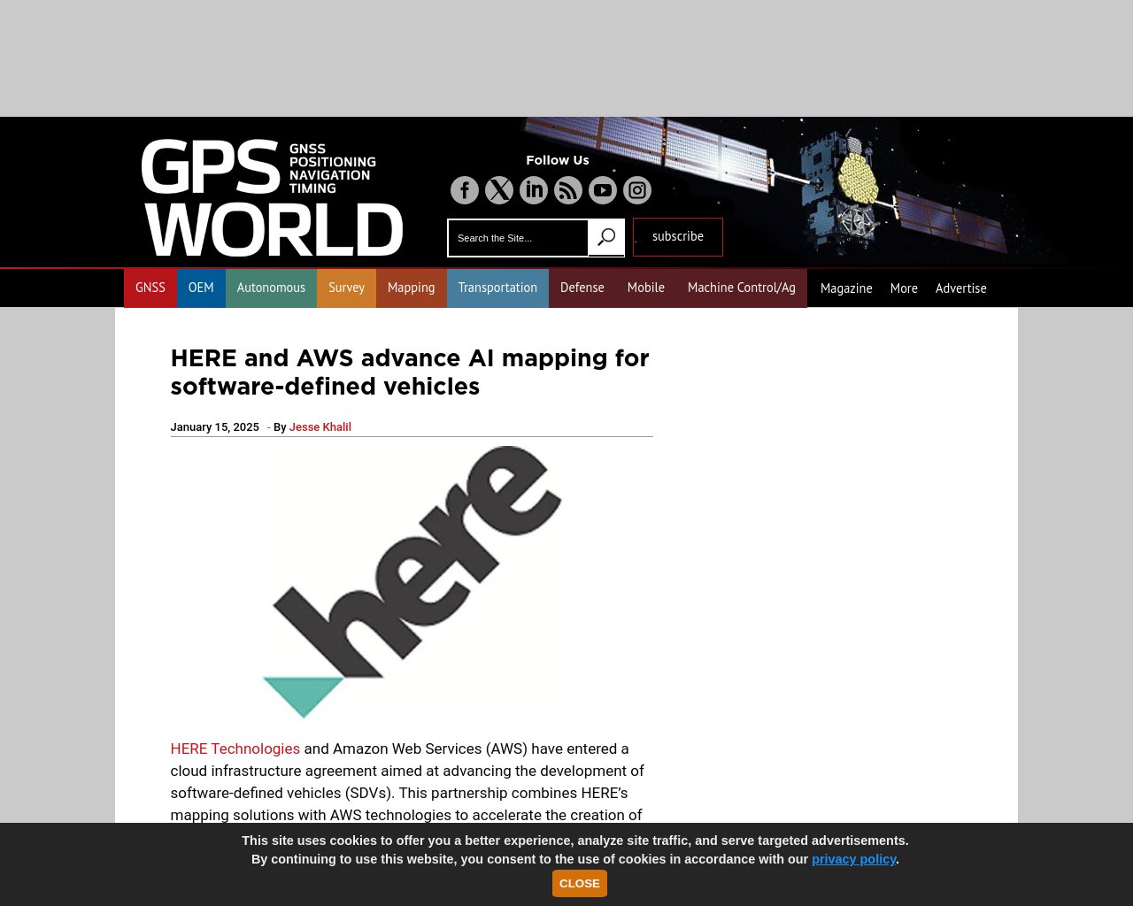 managetech_inc's tweet card. HERE TechnologiesとAmazon Web Services（AWS）がクラウドインフラ契約を締