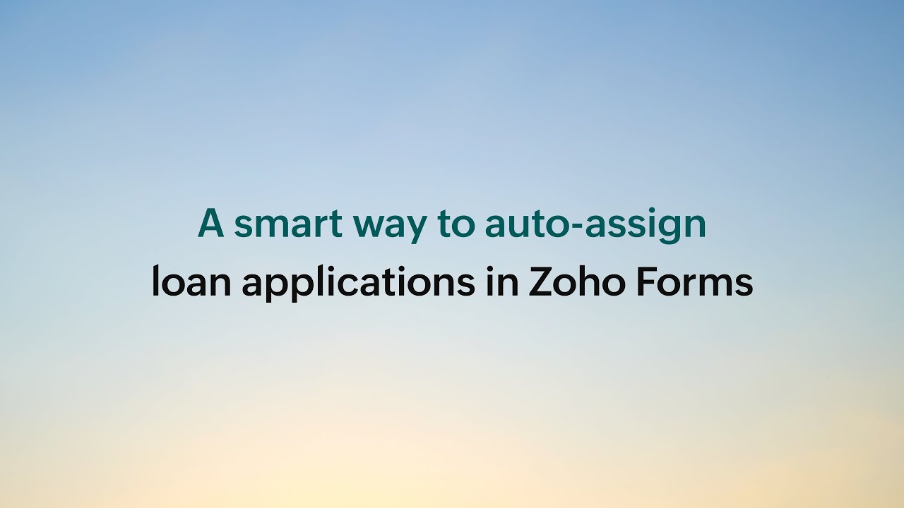 ZohoForms's tweet card. How to auto-assign tasks based on the loan amount in a Loan Applica...