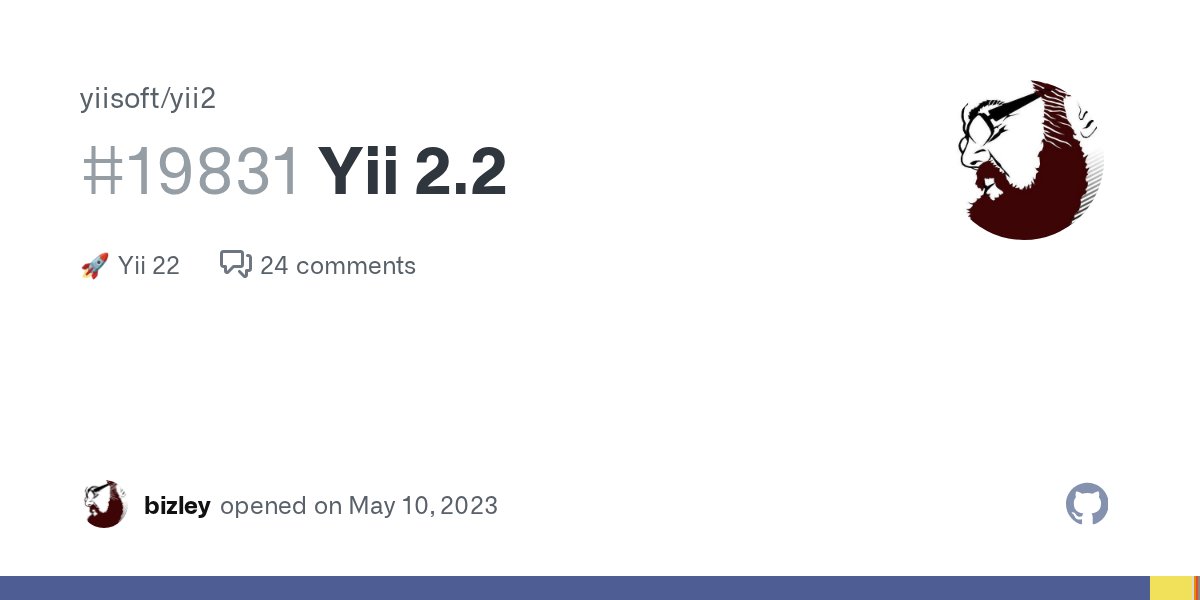 yiiframework's tweet card. Let's talk about possibility to bump Yii to 2.1 (2.2).