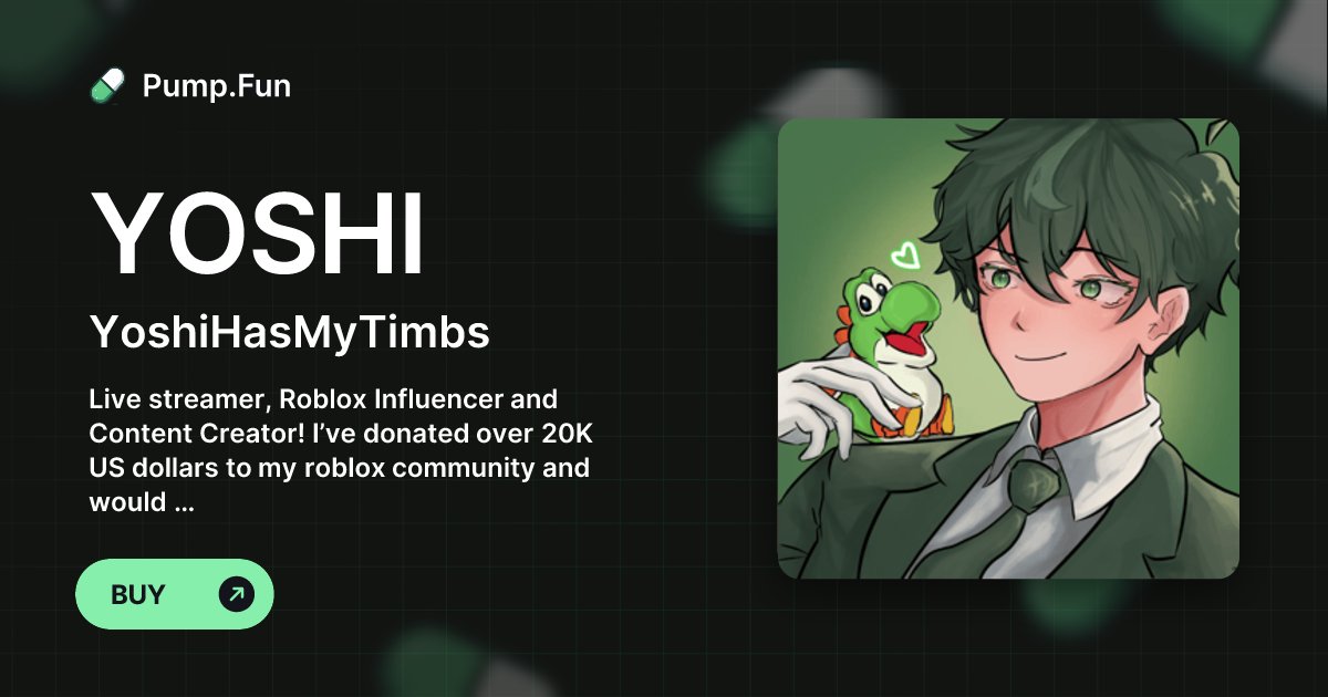 RobloxYoshiTimb's tweet card. Live streamer, Roblox Influencer and Content Creator! I’ve donated over 20K US dollars to my roblox community and would love to continue doing more blessed things on earth! I want to live stream...